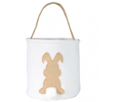 Easter Cotton Bucket With Natural Bunny