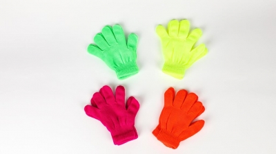 Child Acrylic gloves mix colors neon