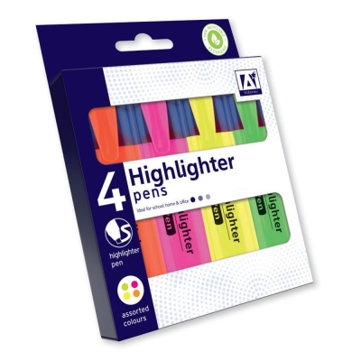 Stationery 4 Pack Highlighters