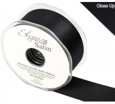 Eleganza Double Faced Satin 38mm X 20M Black No.20