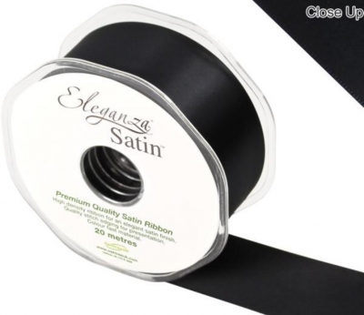 Eleganza Double Faced Satin 38mm X 20M Black No.20