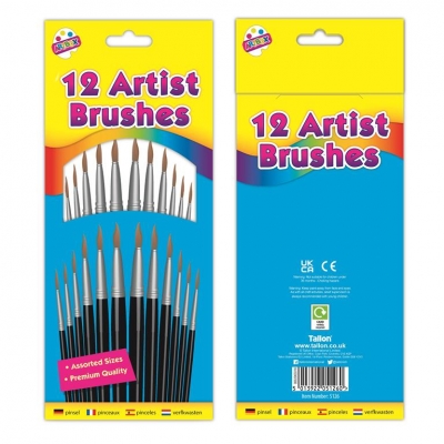 Tallon 12 Natural Artist Brushes