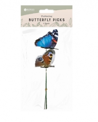 Fluttering Butterfly Picks 26cm 4pk