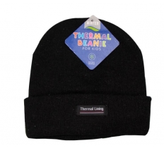 Kids Thermal Lined Plain Beanie Hat