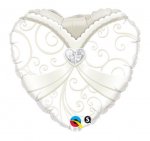 Qualatex 18" Heart Wedding Gown Balloon