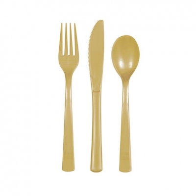 Assorted Cutlery Gold 18 Pack