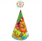 Children'S Party Cone Hat Animal Print X 144Pcs ( 8p Each )