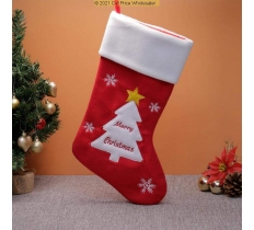 Deluxe Plush Red White Top Tree Stocking 40cm X 25cm