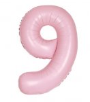 34" Unique Matte Lovely Pink Number 9 Foil Balloon