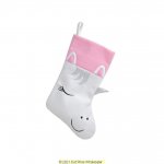 Deluxe Plush White Pink Glitter Unicorn Stocking 40cm X 25cm