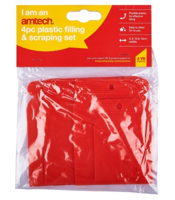 Amtech 4 Piece Plastic Scraper Set