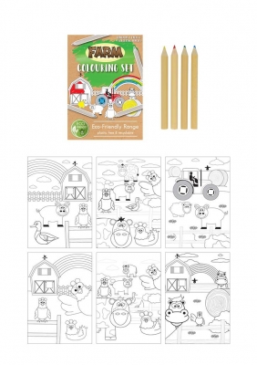 Mini Farm Animal Colouring Set (14cm x 10cm)