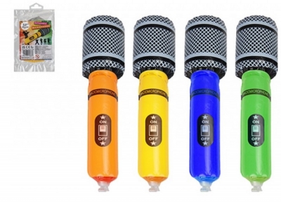 Inflatable Microphones 25cm 4 Assorted