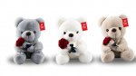 Valentines Plush Teddy With Rose 27cm