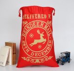 Red And Gold Reindeer Santa Sack 70 x 50cm