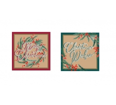 Christmas Merry Xmas 12 Pack Brown Kraft Card