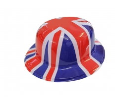 Union Jack Plastic Bowler Hat ( Adult )