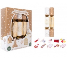 Christmas 10 Family Gold Snowflake 12" Crackers