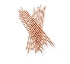 Extra Tall Candles Metallic Rose Gold With Holders 18cm