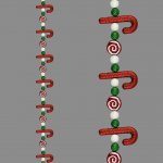 Christmas Candy Cane Garland Red White & Green 1.5m