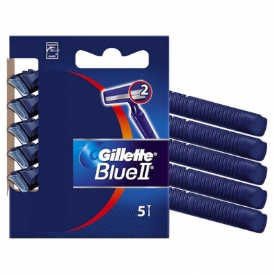 GILLETTE BLUE II BLADES DISPOSABLE RAZORS 5 PACK X 20