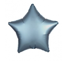 Amscan Silk Lustre Steel Blue Star Standard Foil Balloons