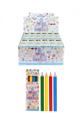 MINI PENCILS 8.5CM 4PC IN A BOX x 120 (0.15p each)