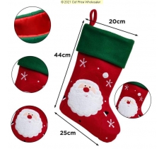 Deluxe Plush Red Fluffy Beard Santa Stocking 40cm x 25cm