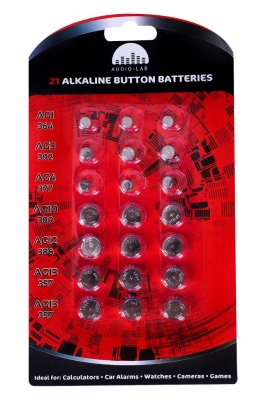 Alkaline Button Batteries 21 Pack