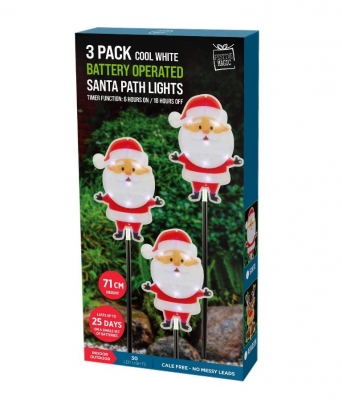 Timer Led Laser Santa Path Lights 3Pc