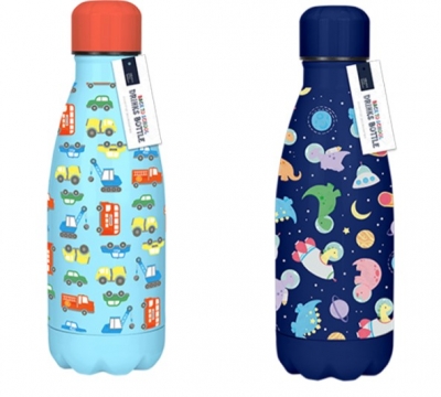 Boys Printed Metal Water Bottle 350ml