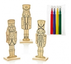 Color Your Own Nutcracker with 4 Pens Tabletop 3 Asst