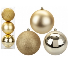 Christmas Baubles Gold 12cm 3 Pack