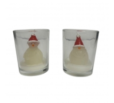 Santa / Snowman Candle Pot 5.5 x 6.5cm