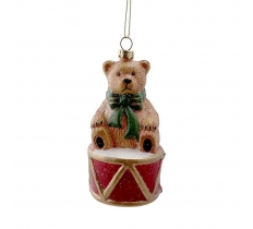 Bear & Drum Bauble 12.5cm