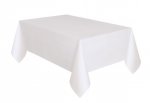 White Solid Rectangular Plastic Table Cover