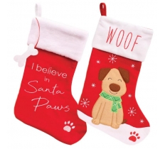 Christmas Plush Dog Stockings ( Assorted Designs )