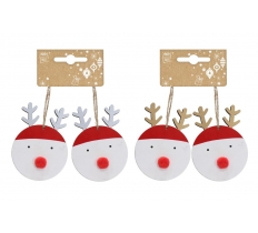 Hangng Reindeer Face 2Pc