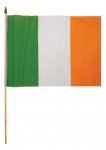 IRELAND HAND FLAG (45CM X 30CM) WITH WOODEN STICK