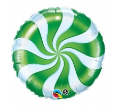 Candy Swirl 18" Green Foil Balloon