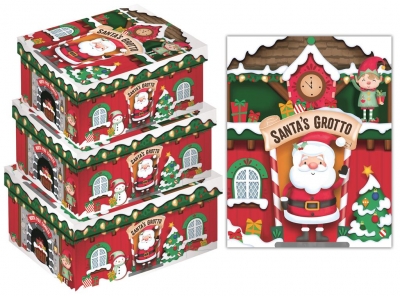 Oblong Santa Grotto Boxes X- Long 3 Pack