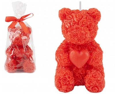 Valentine's Day Scented Rose Bear Candle In Bag 10.5cm