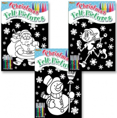 Christmas Felt Colouring 29.5cm x 21cm ( 3 Assorted )