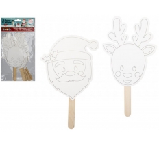 Colour Your Own Christmas Masks On Sticks Set Of 6