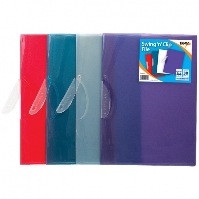 Tiger A4 Swing 'n' Clip File ( Assorted Colours )