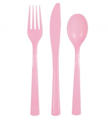 Assorted Cutlery Lovely Pink 18 Pack