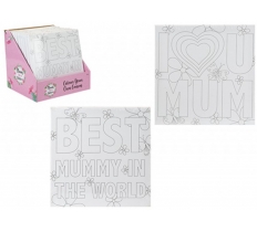 Colour Your Own Mum Canvas 25cm X 25cm 2 Assorted