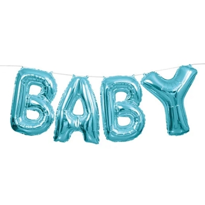 Blue Baby Foil Letter Balloon Banner Kit 14"