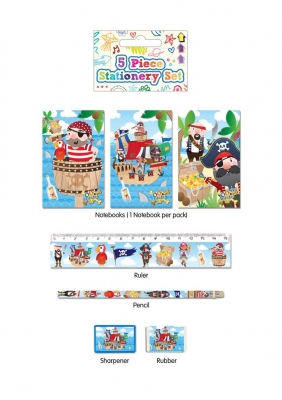 Pirates Stationery Set Of 5