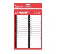 2025 Red & Black A4 Easy View Calendar